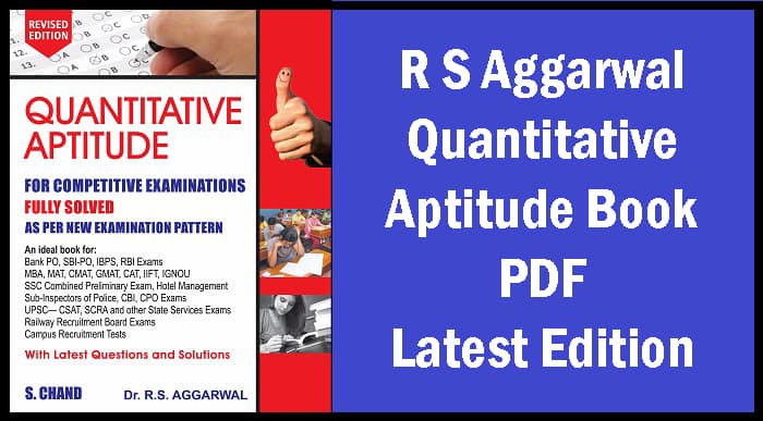 Latest R S Aggarwal Quantitative Aptitude Book PDF