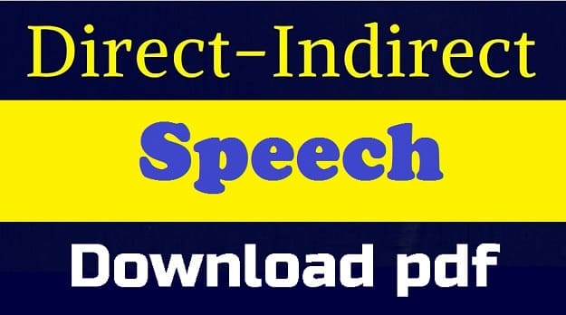 Direct and Indirect speech rules pdf with examples