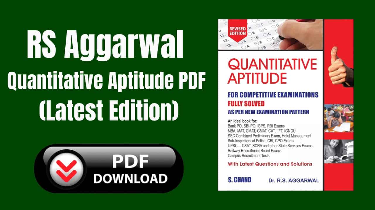 RS Aggarwal Quantitative Aptitude PDF - Download link